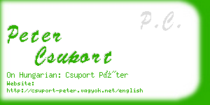 peter csuport business card